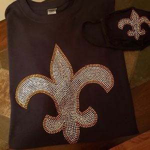 Rhinestone Football T shirts